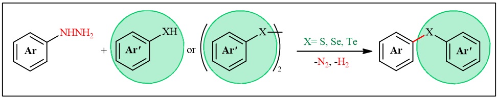 Charcogenation of arylhydrazines via C-N bond cleavage: Facile access to unsymmetrical aryl chalcogens 