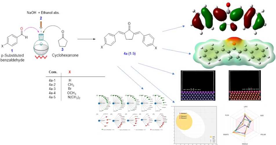 Cyclopentanone-based chalcone derivatives: Synthesis, characterization, DFT, drug-likeness and molecular docking studies 