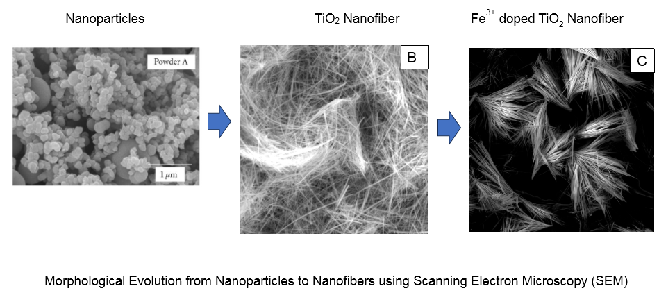 Self-assembly and Morphological Analysis of Fe³⁺-doped TiO₂: from Nanoparticles to Nanofibers 