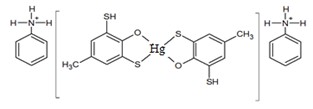 Spectroscopic determination of mercury(II) with dimercaptophenols in the presence of hydrophobic amines 