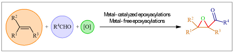 Recent investigations into direct epoxyacylation of alkenes 