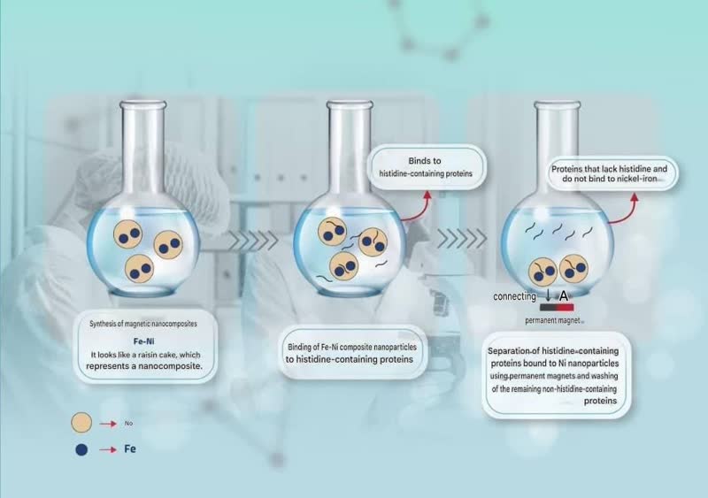 Synthesis and optimization of nickel-iron nano-composite for Grp-78 immunoglobulin purification 