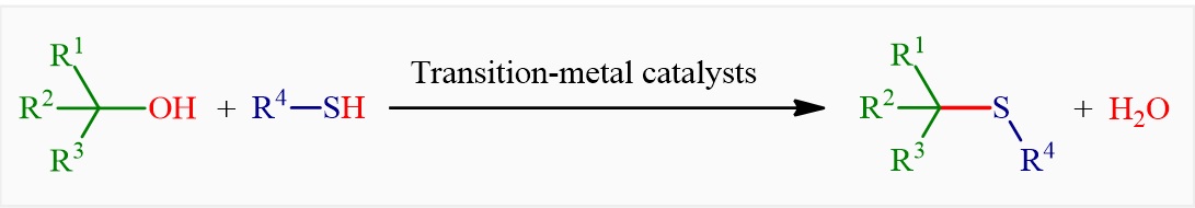Recent advances in transition-metal-catalyzed dehydrative thioetherification of alcohols with thiols 